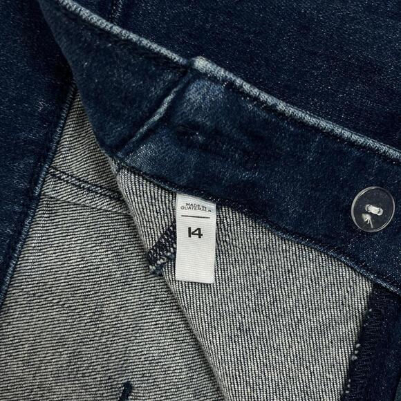 Ann Taylor Jeans Womens 14 Blue High Rise Wide Leg Sailor Button Stretch Denim - Picture 6 of 11